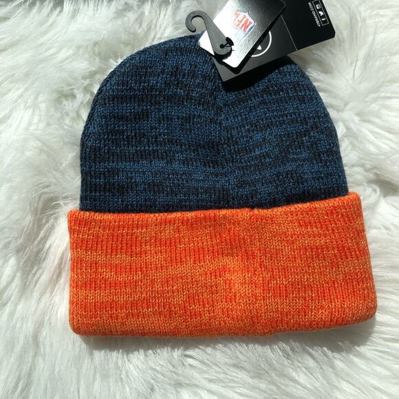 '47 Men's Adults Beanie OS Navy Chicago Bears Two Tone Brain Freeze Cuff Knit - Picture 6 of 9